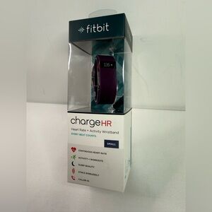 NIB Fitbit Charge HR Wireless Heart Rate Activity Tracker Wristband Plum